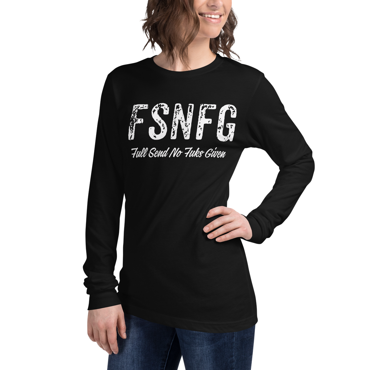 Ladies Graffiti White Logo Long Sleeve