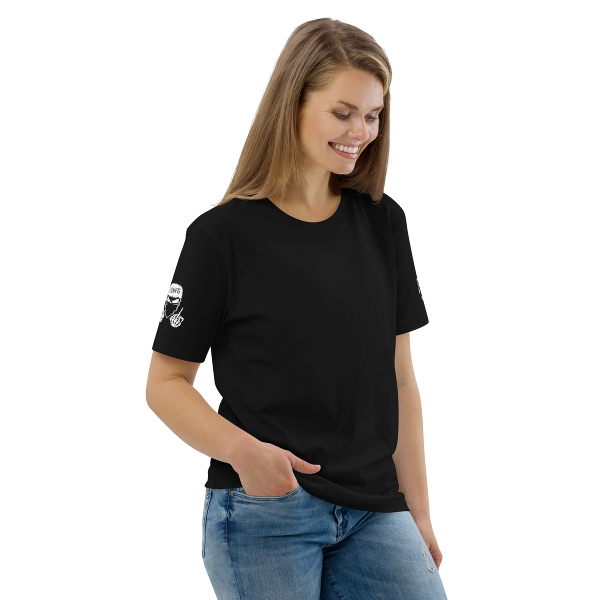 Ladies Basic White Logo Tee