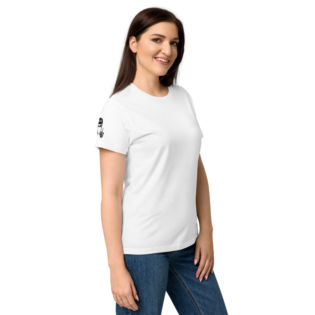 Ladies Fitted Basic Black Logo Tee