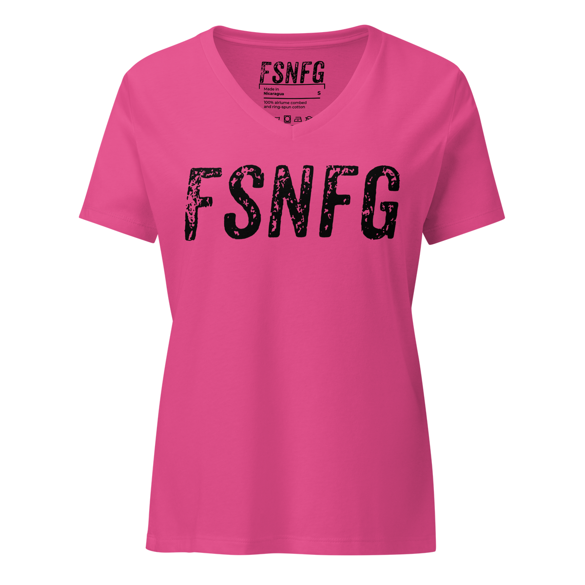 Ladies Graffiti Black Logo V-Neck