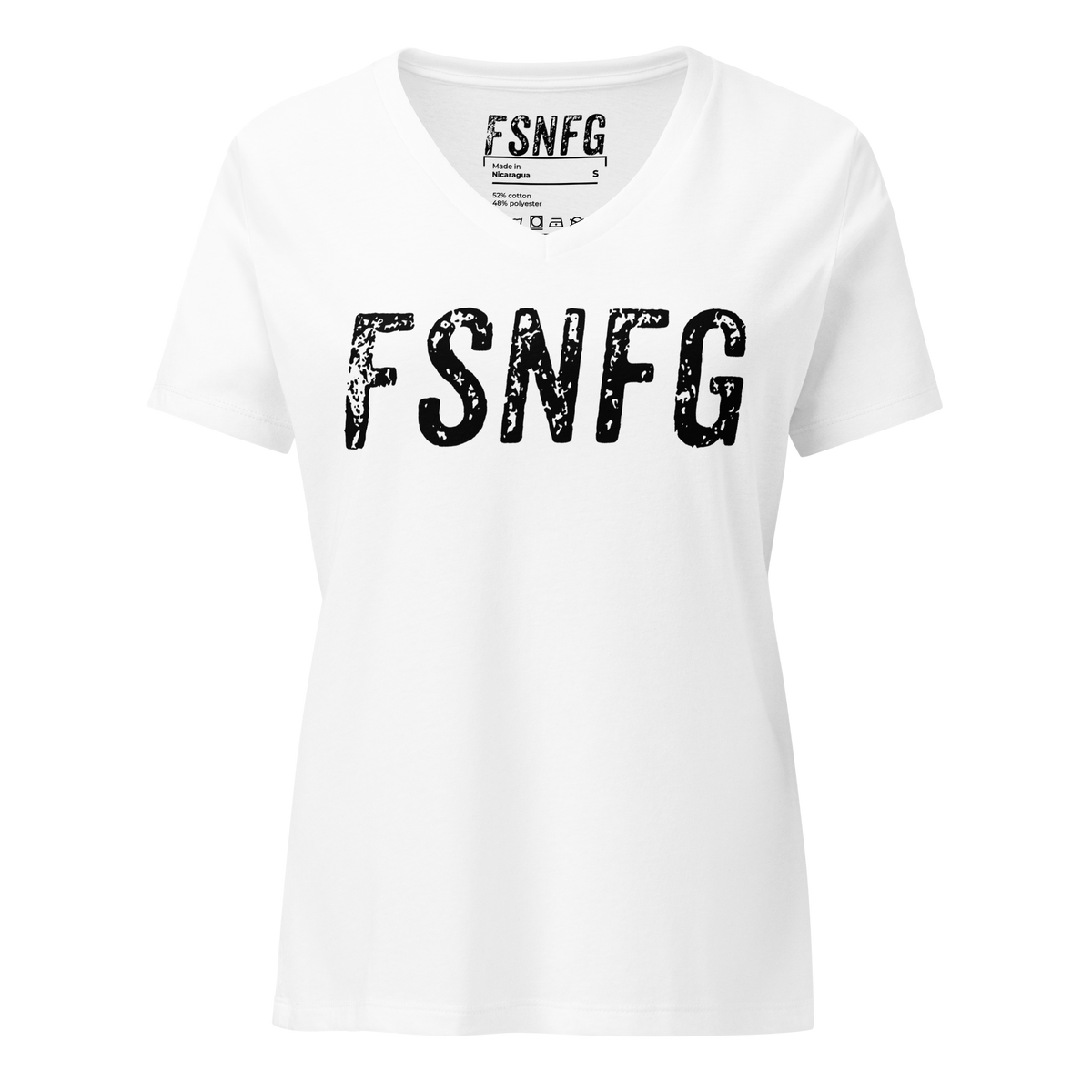 Ladies Graffiti Black Logo V-Neck